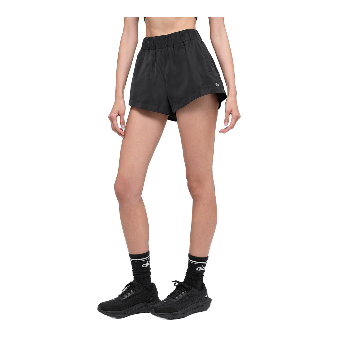 alo High-Waist Socialite Short - Black by Alo Yoga
