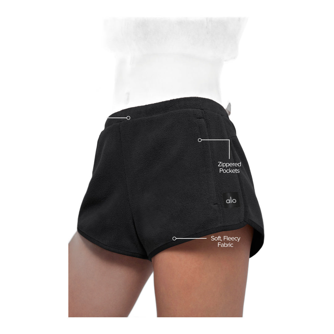 alo Polar Fleece Retreat Short - Black by Alo Yoga
