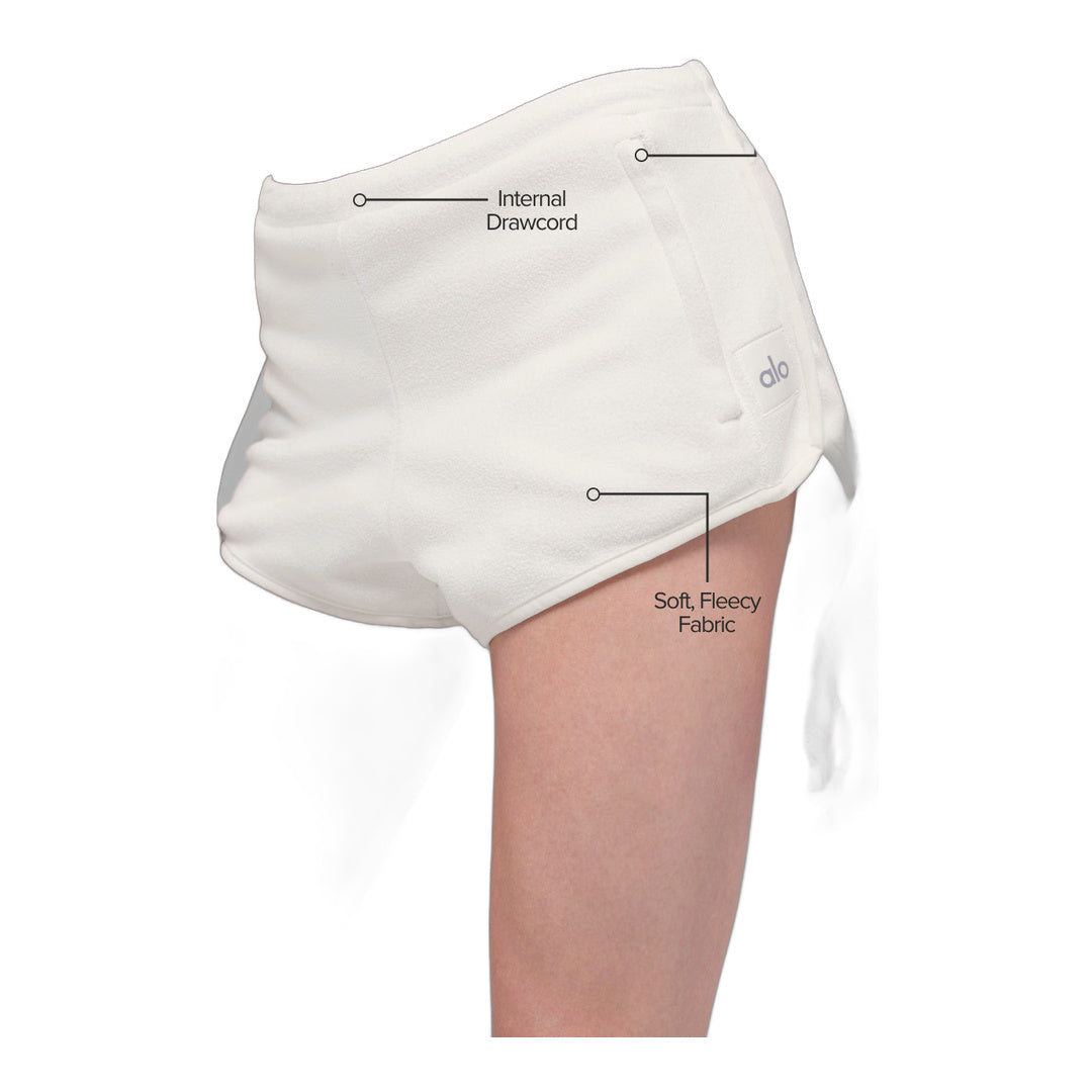 alo Polar Fleece Retreat Short - Ivory by Alo Yoga