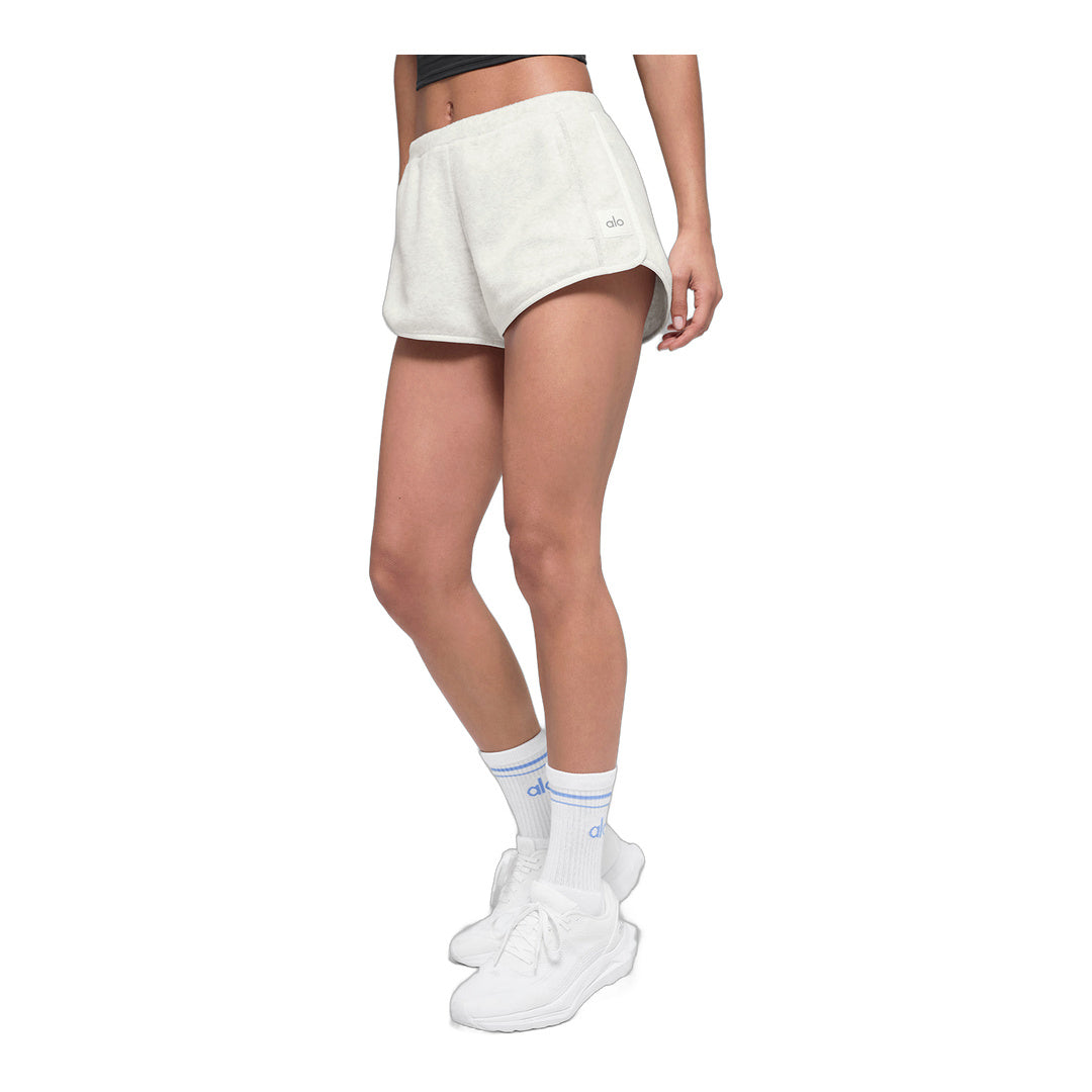 alo Polar Fleece Retreat Short - White Heather Grey by Alo Yoga