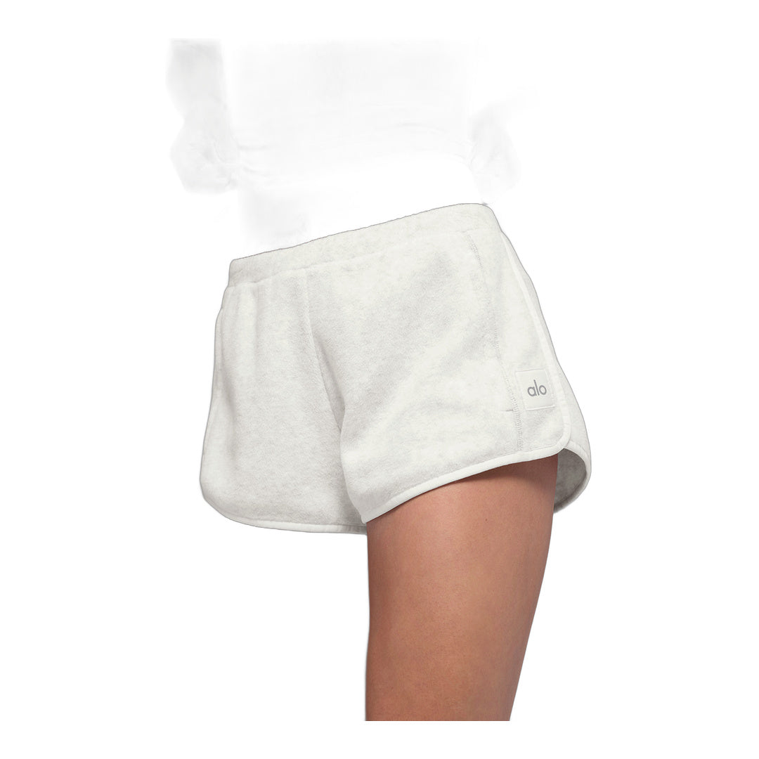 alo Polar Fleece Retreat Short - White Heather Grey by Alo Yoga