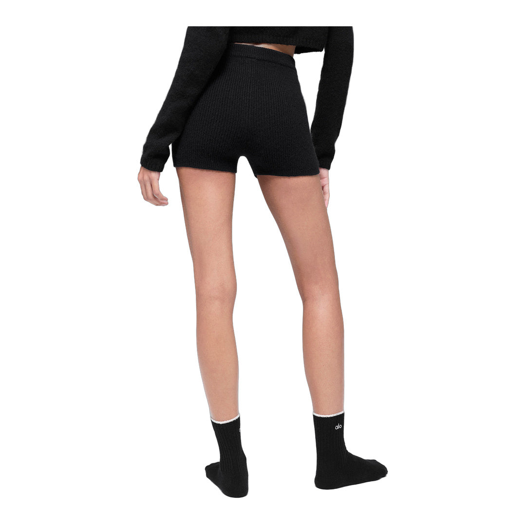 alo Wool Cashmere Ribbed Noble Short - Black by Alo Yoga