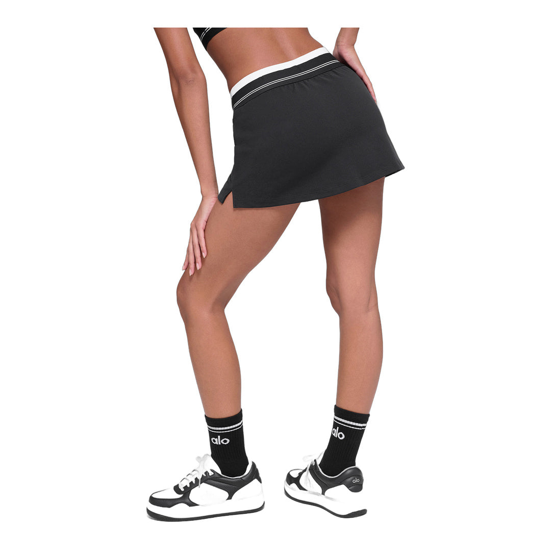 alo Airbrush Better Together Tennis Skirt - Black/White by Alo Yoga