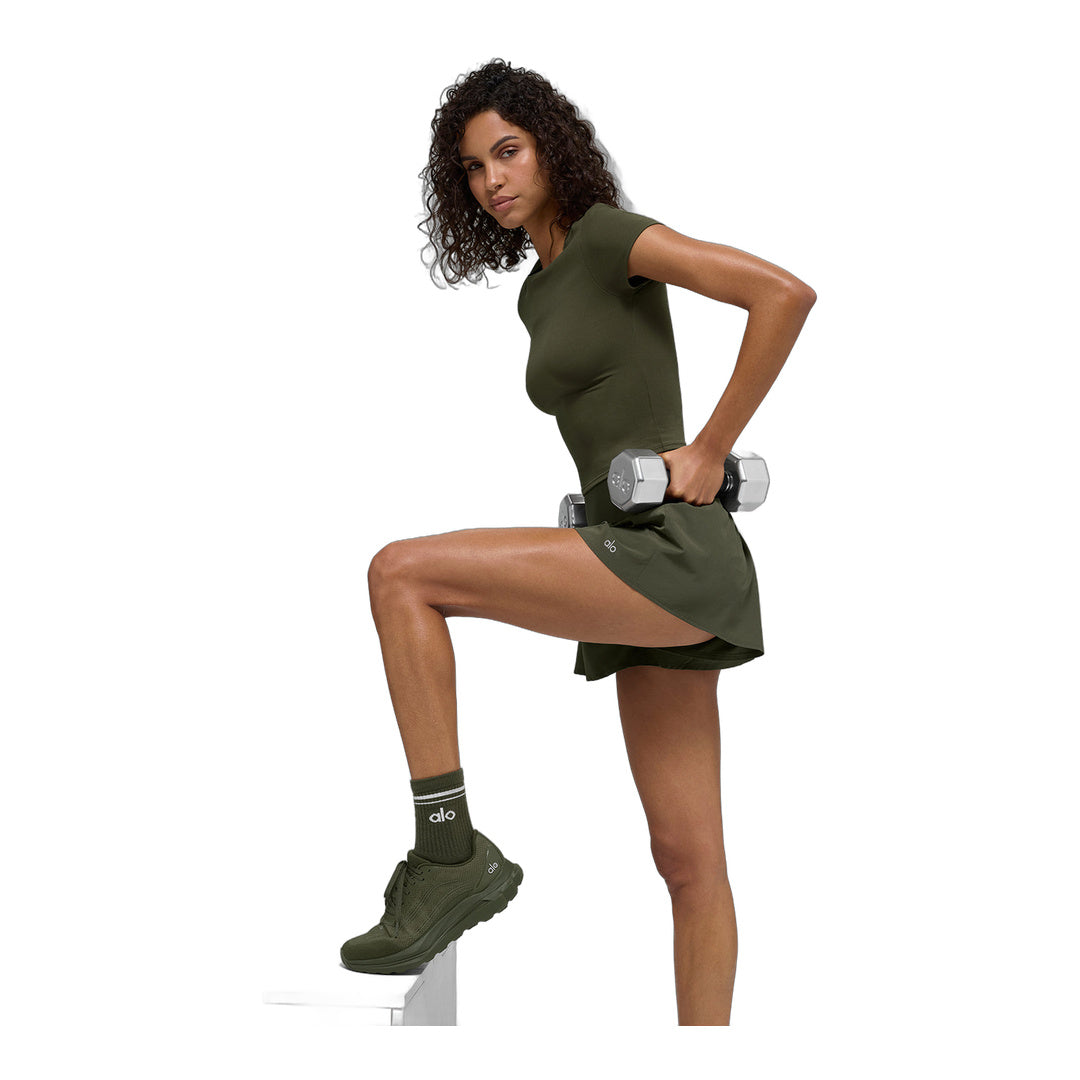 alo Victory Running Short - Green Olive by Alo Yoga