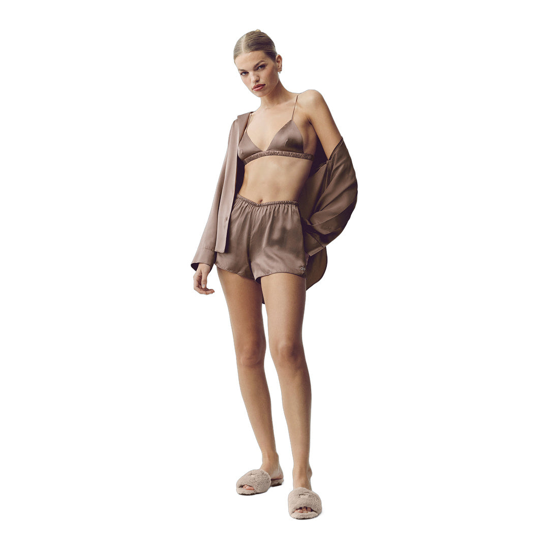 alo Silk Luminous Short - Alpine Cocoa by Alo Yoga