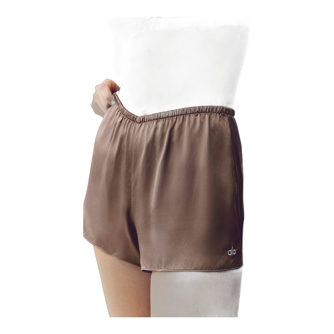 alo Silk Luminous Short - Alpine Cocoa by Alo Yoga