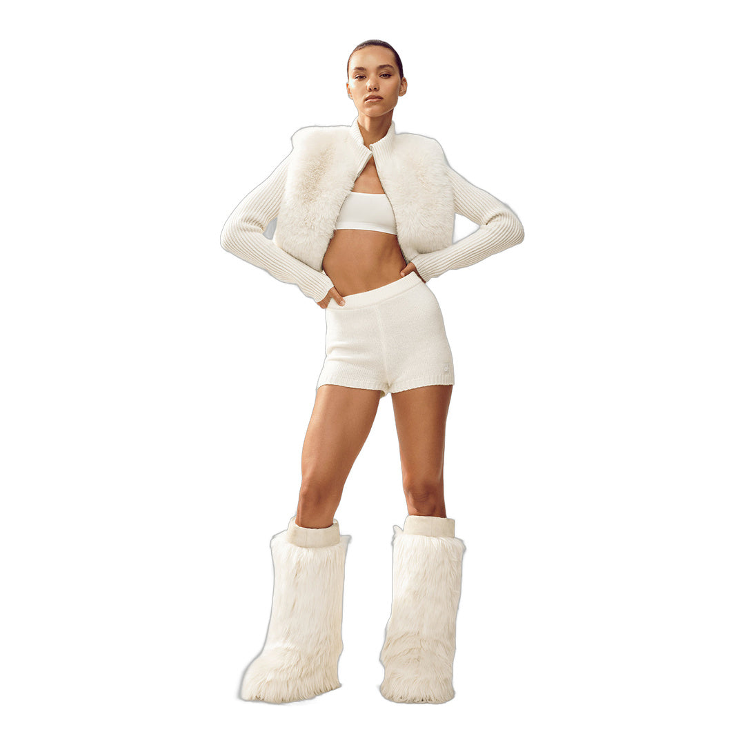 alo Cashmere High-Waist Embrace Short - Ivory by Alo Yoga
