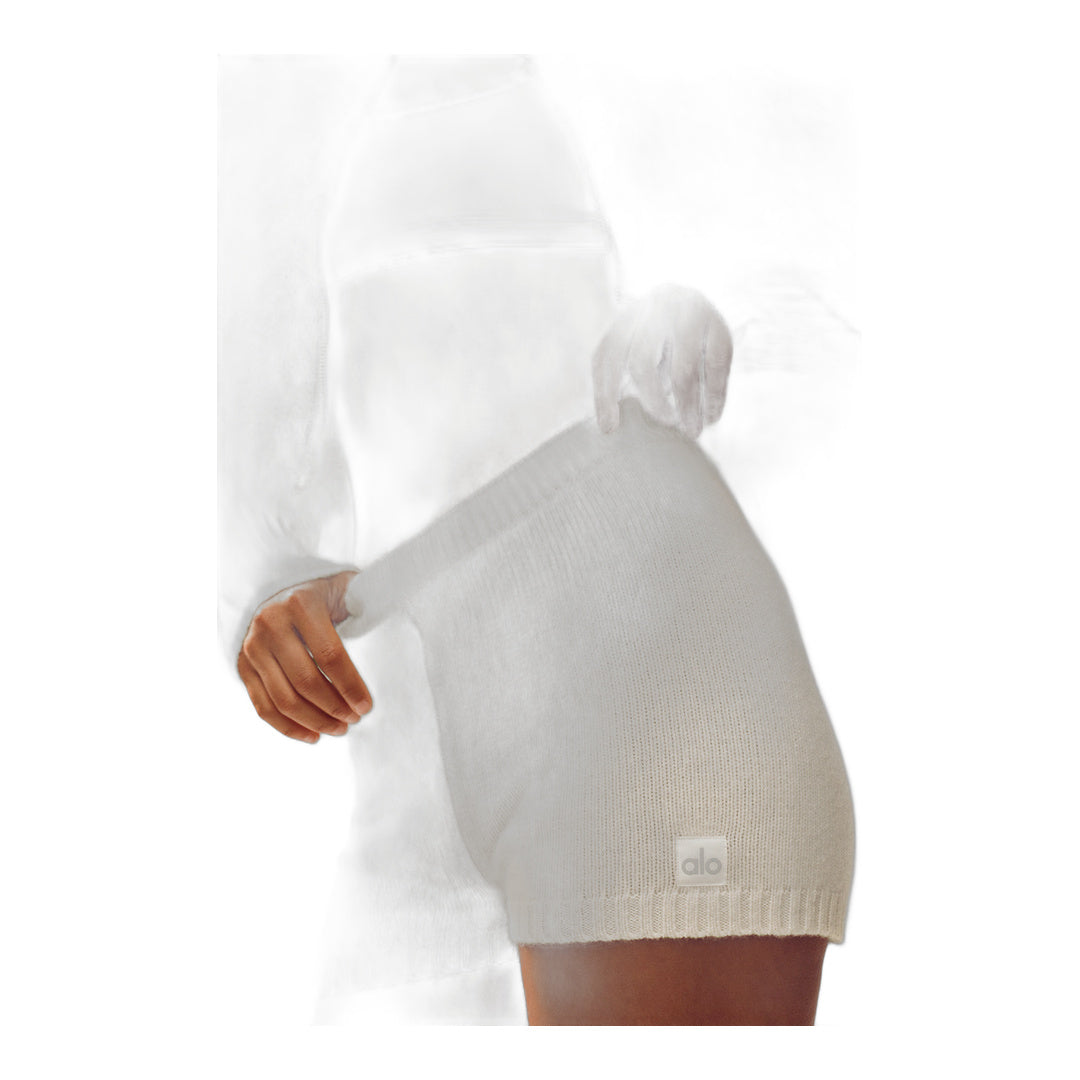 alo Cashmere High-Waist Embrace Short - Ivory by Alo Yoga