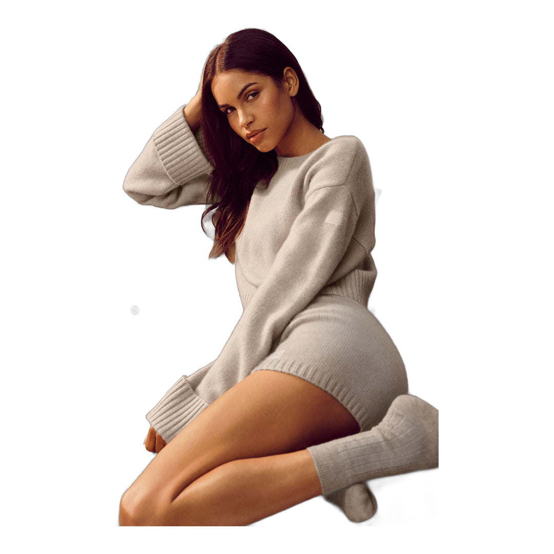 alo Cashmere High-Waist Embrace Short - Oat Heather by Alo Yoga