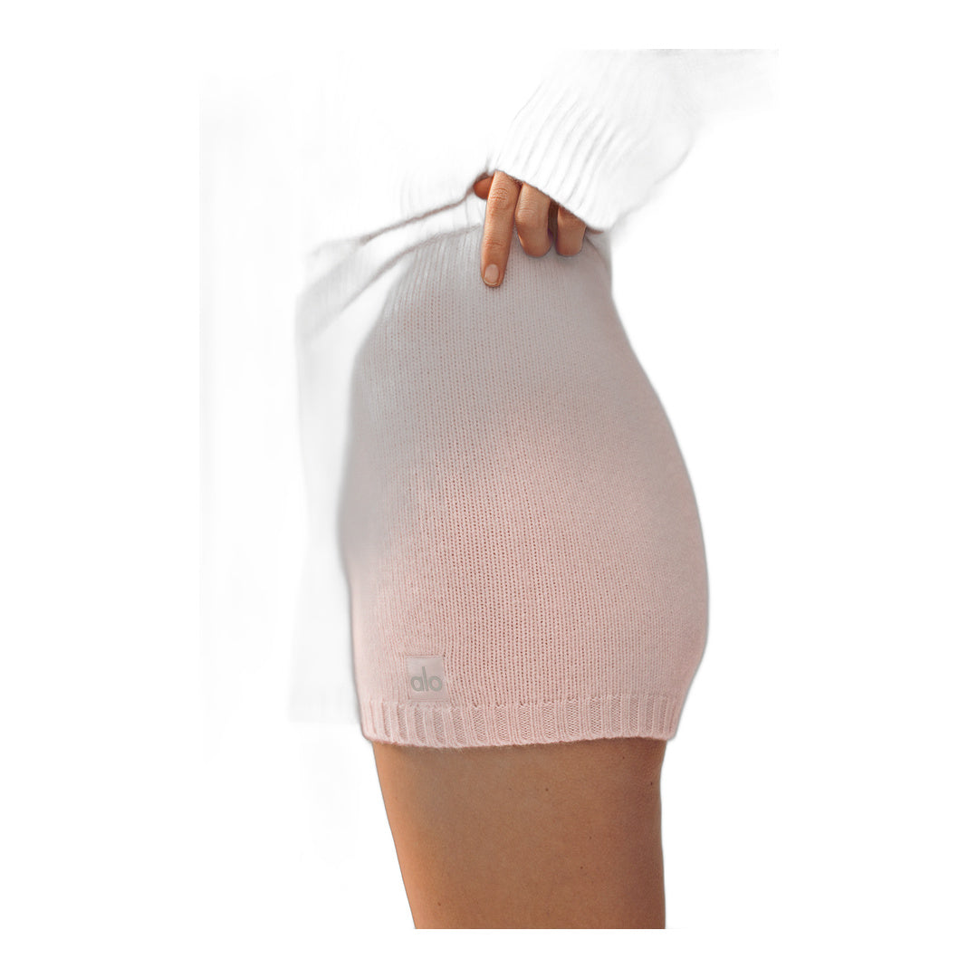 alo Cashmere High-Waist Embrace Short - Frosted Pink by Alo Yoga