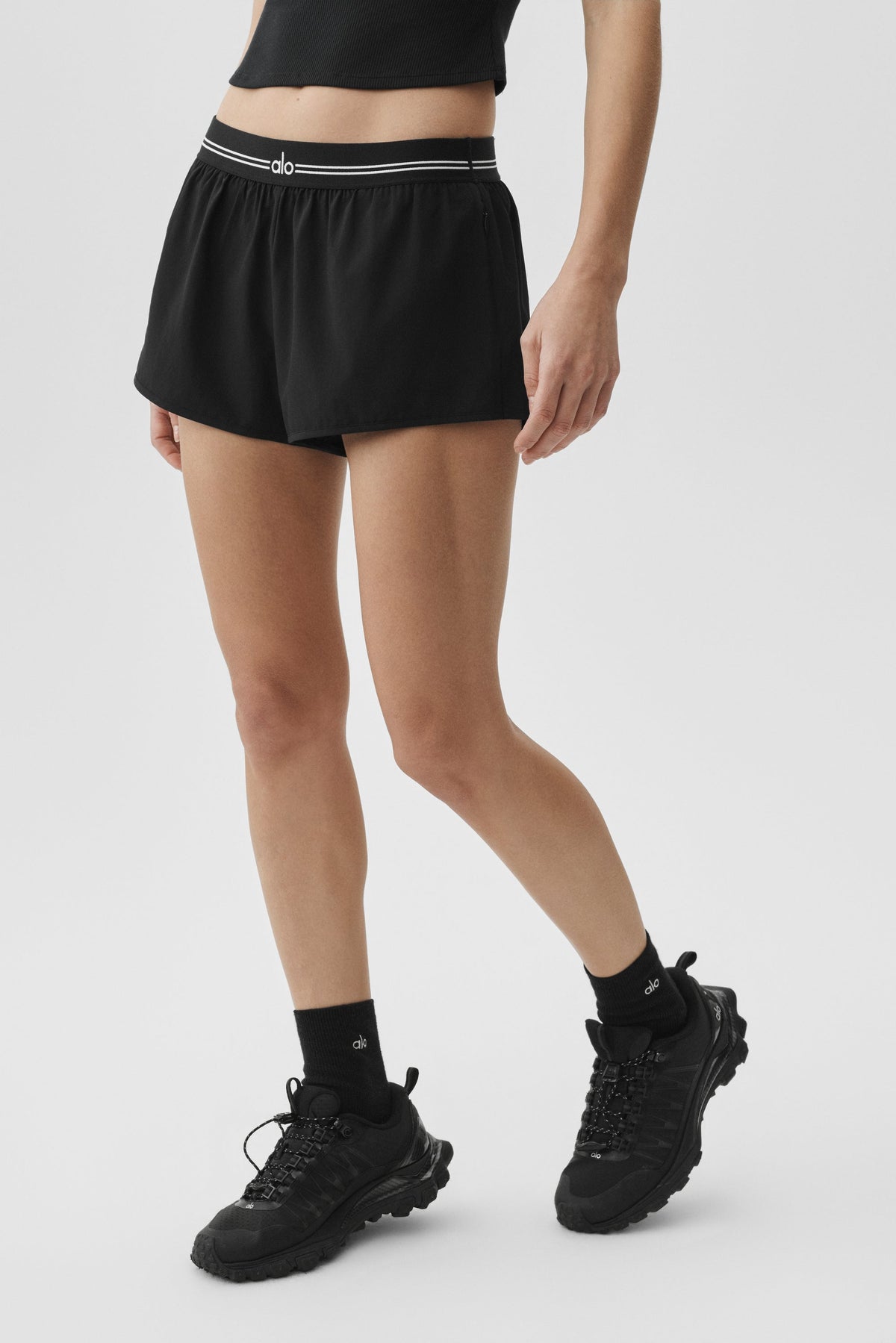 Alo Yoga Full Stride Micro Running Short in Black, product image 3 of 5