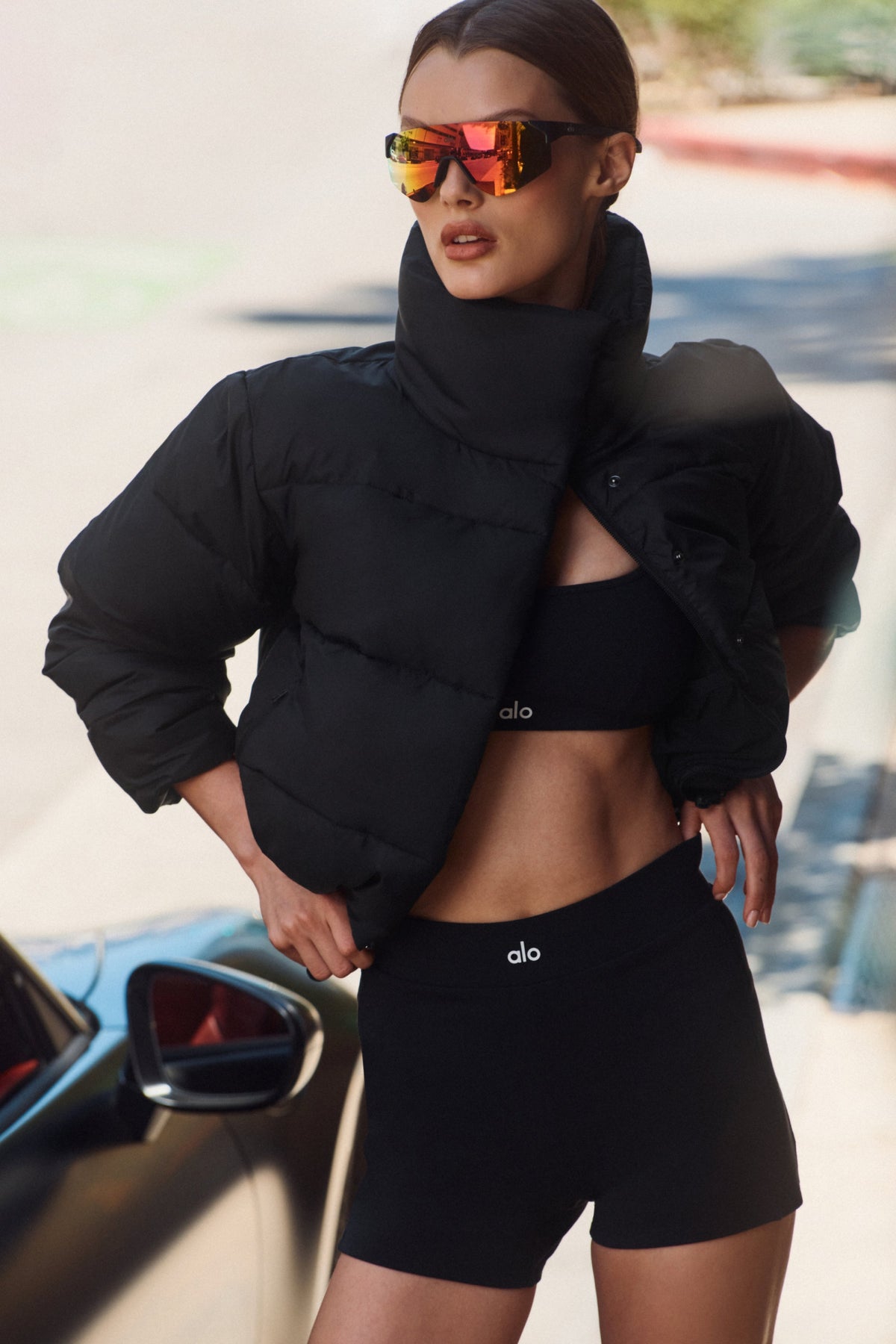 Alo Yoga 3" Airbrush High-Waist Aura Short in Black