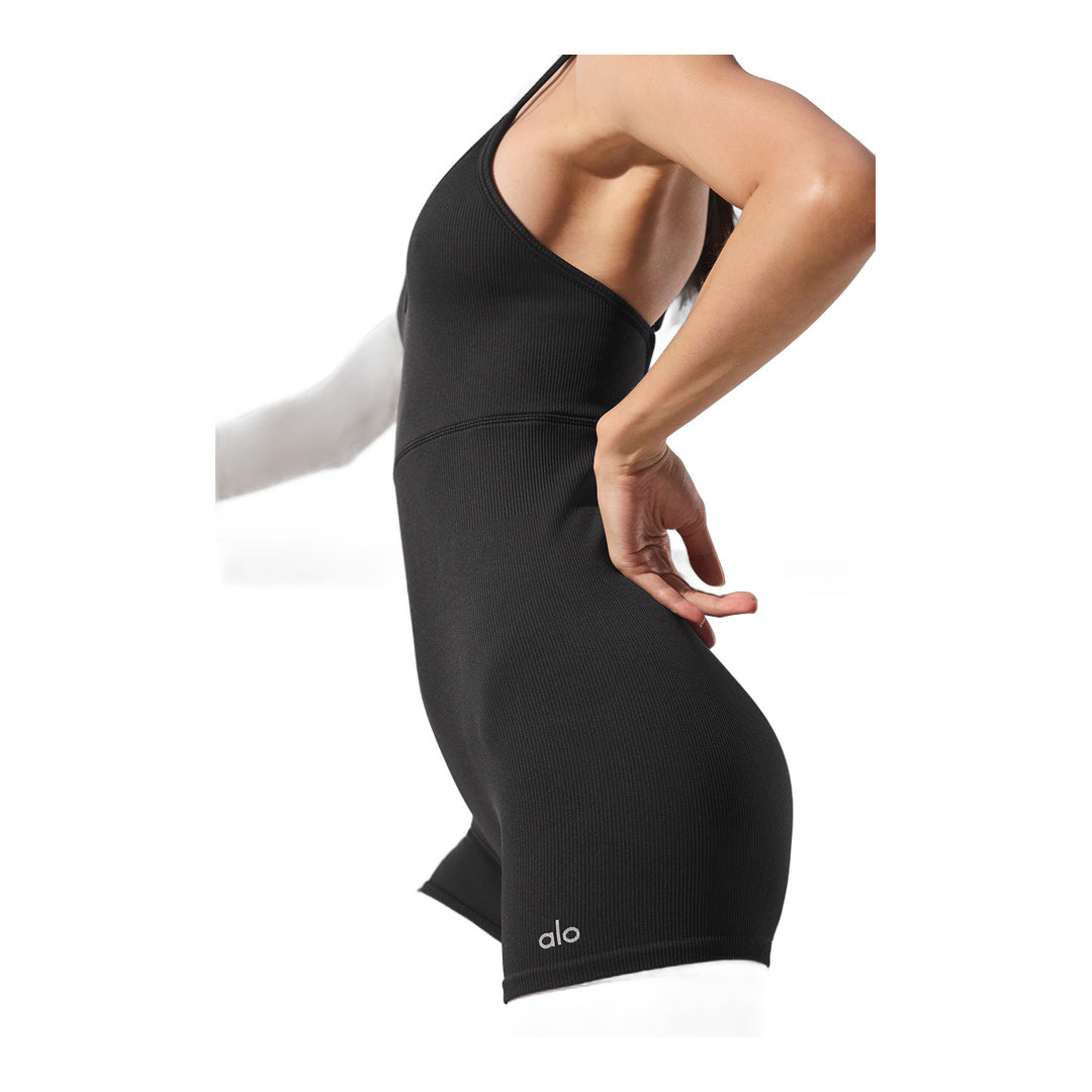 alo Seamless Ribbed Favorite Onesie - Black by Alo Yoga