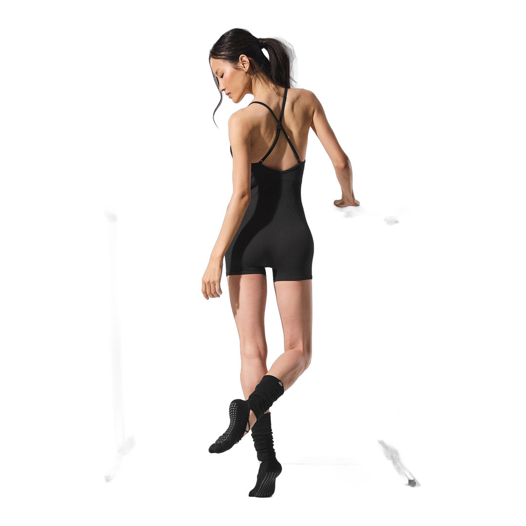 alo Seamless Ribbed Favorite Onesie - Black by Alo Yoga