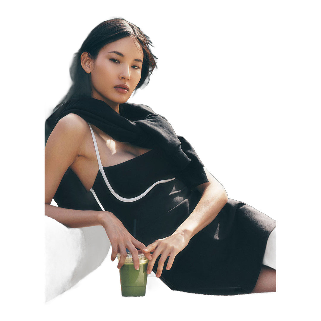 alo Airbrush Streamlined Dress - Black/White by Alo Yoga