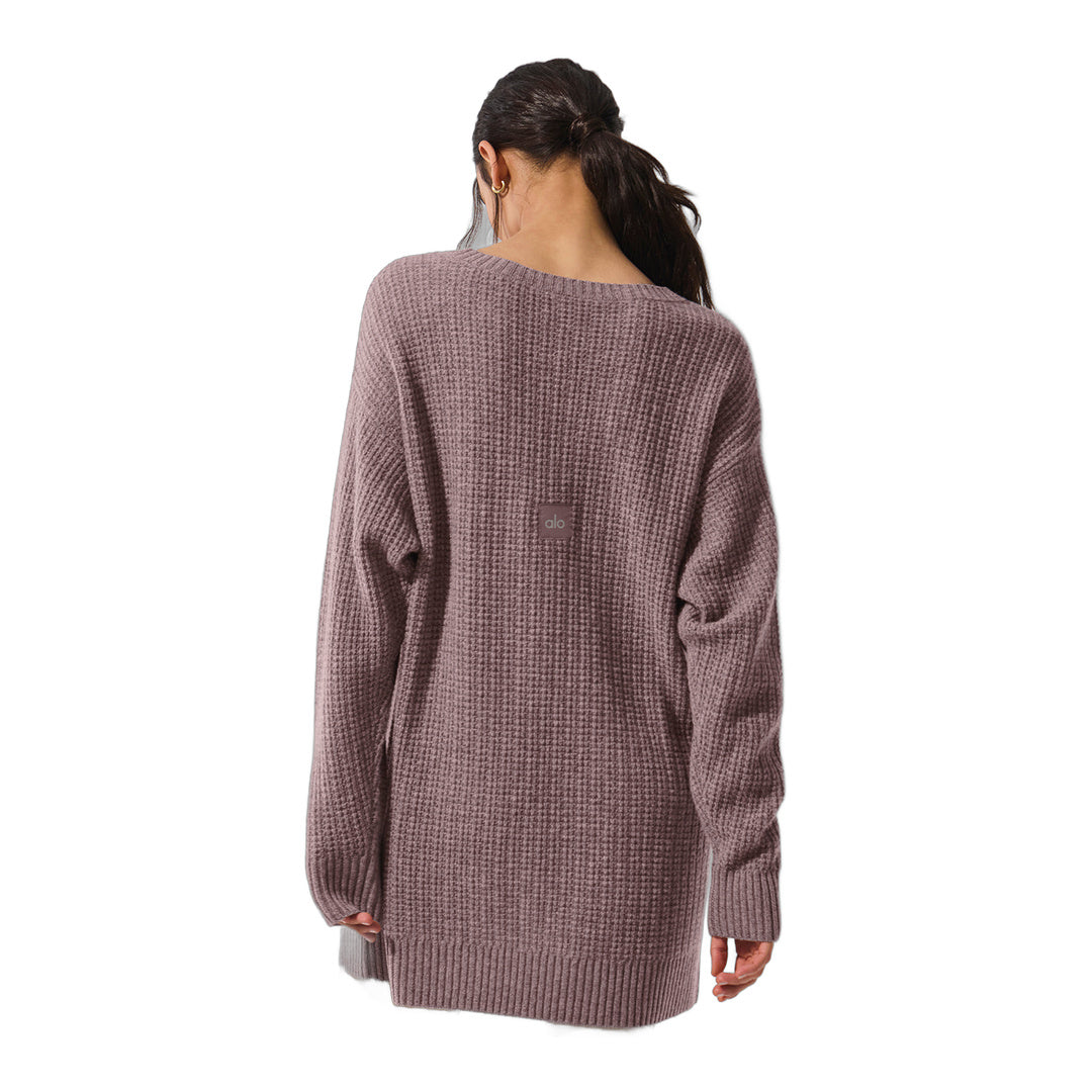 alo Cashmere Plush Waffle Dress - Mushroom Heather by Alo Yoga