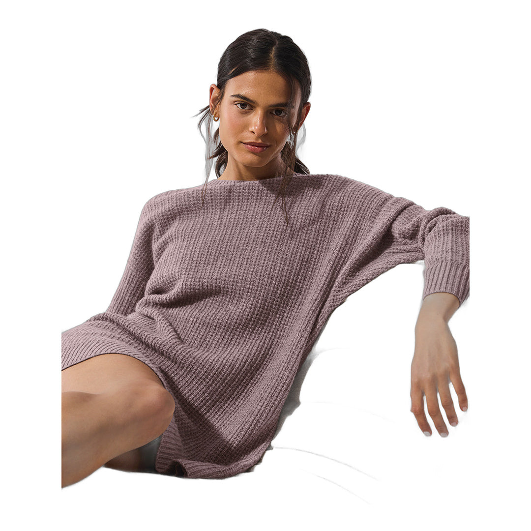 alo Cashmere Plush Waffle Dress - Mushroom Heather by Alo Yoga