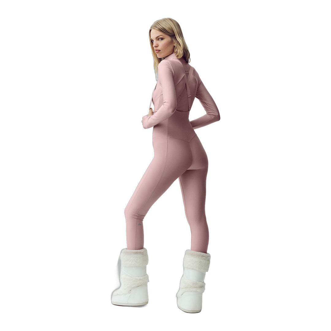 alo Airlift Winter Warm Ski Time Bib - Pink Champagne by Alo Yoga