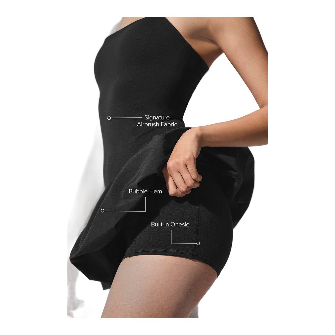 alo Airbrush Love Match Tennis Dress - Black by Alo Yoga