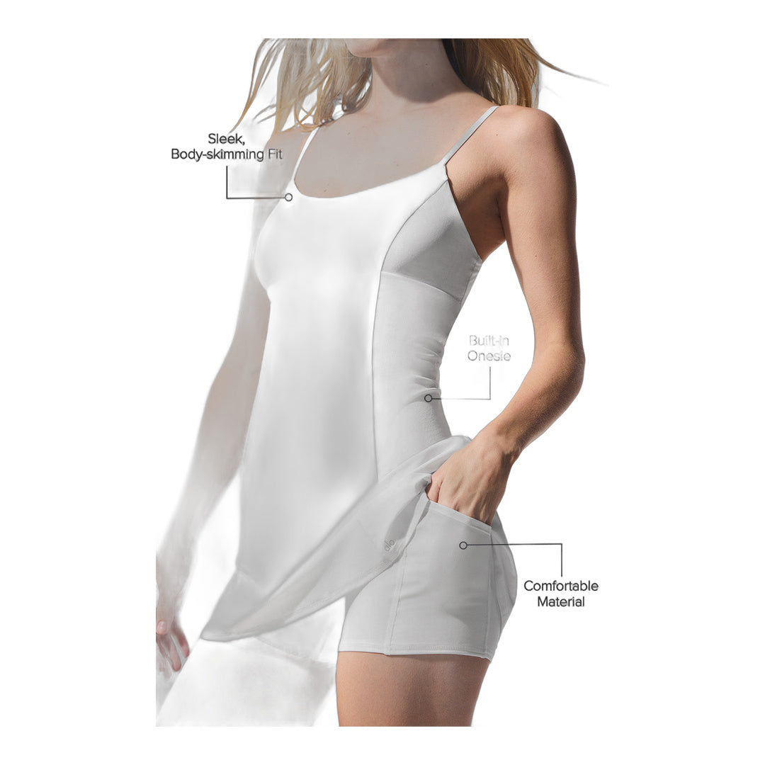 alo Breezy Tennis Dress - White by Alo Yoga