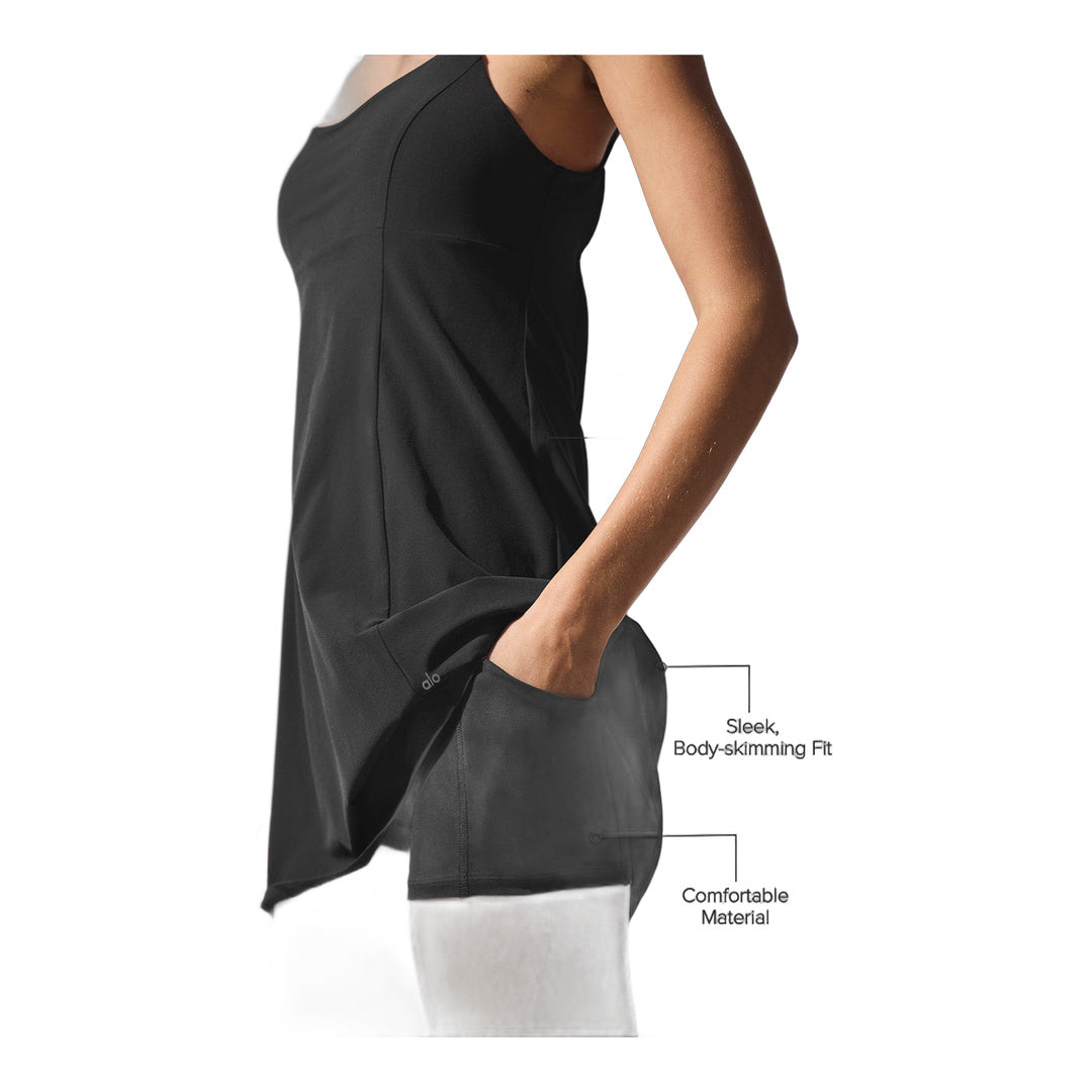 alo Breezy Tennis Dress - Black by Alo Yoga