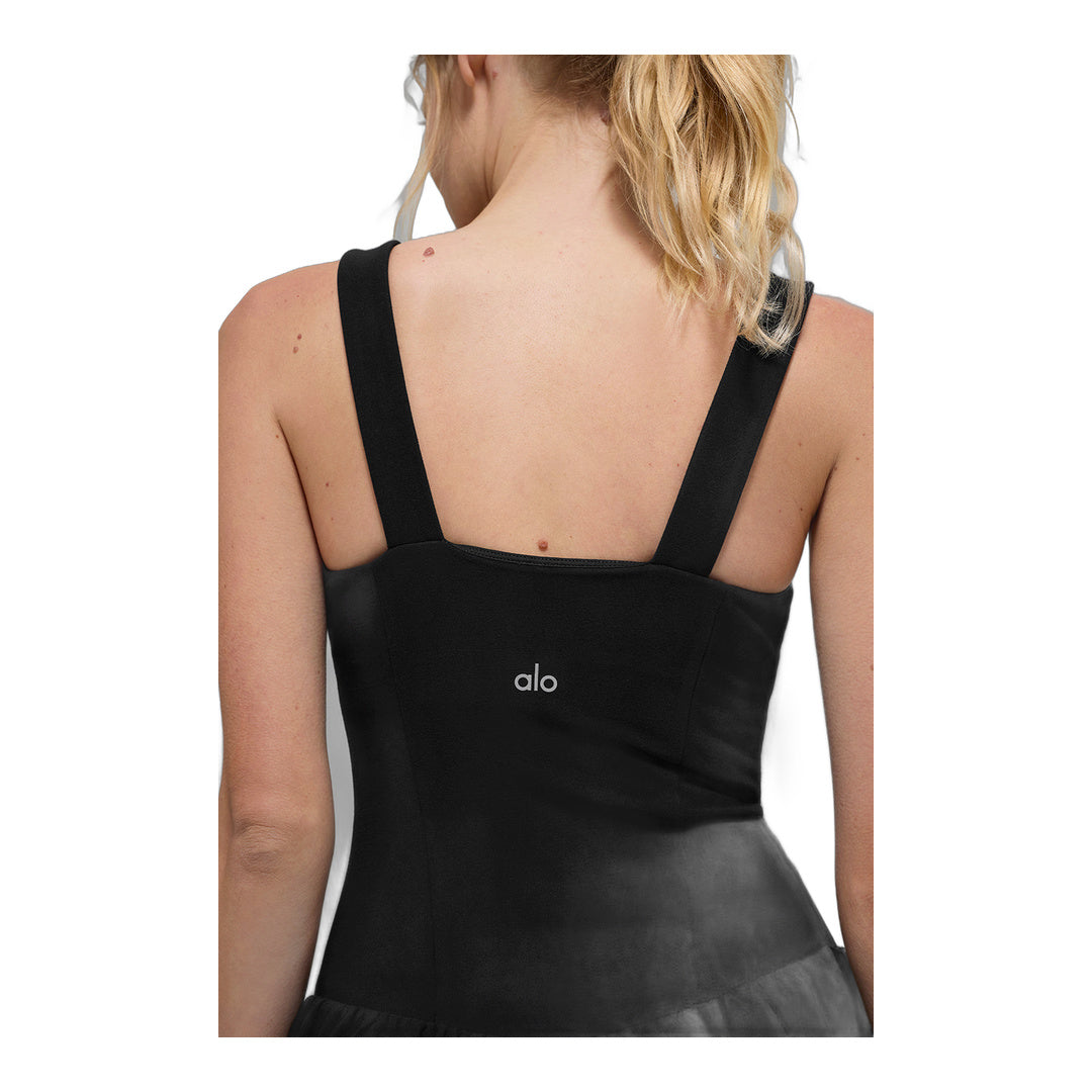 alo Alosoft Break Point Tennis Dress - Black by Alo Yoga