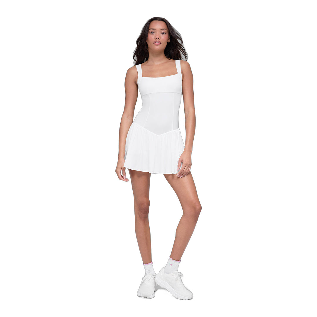 alo Alosoft Break Point Tennis Dress - White by Alo Yoga