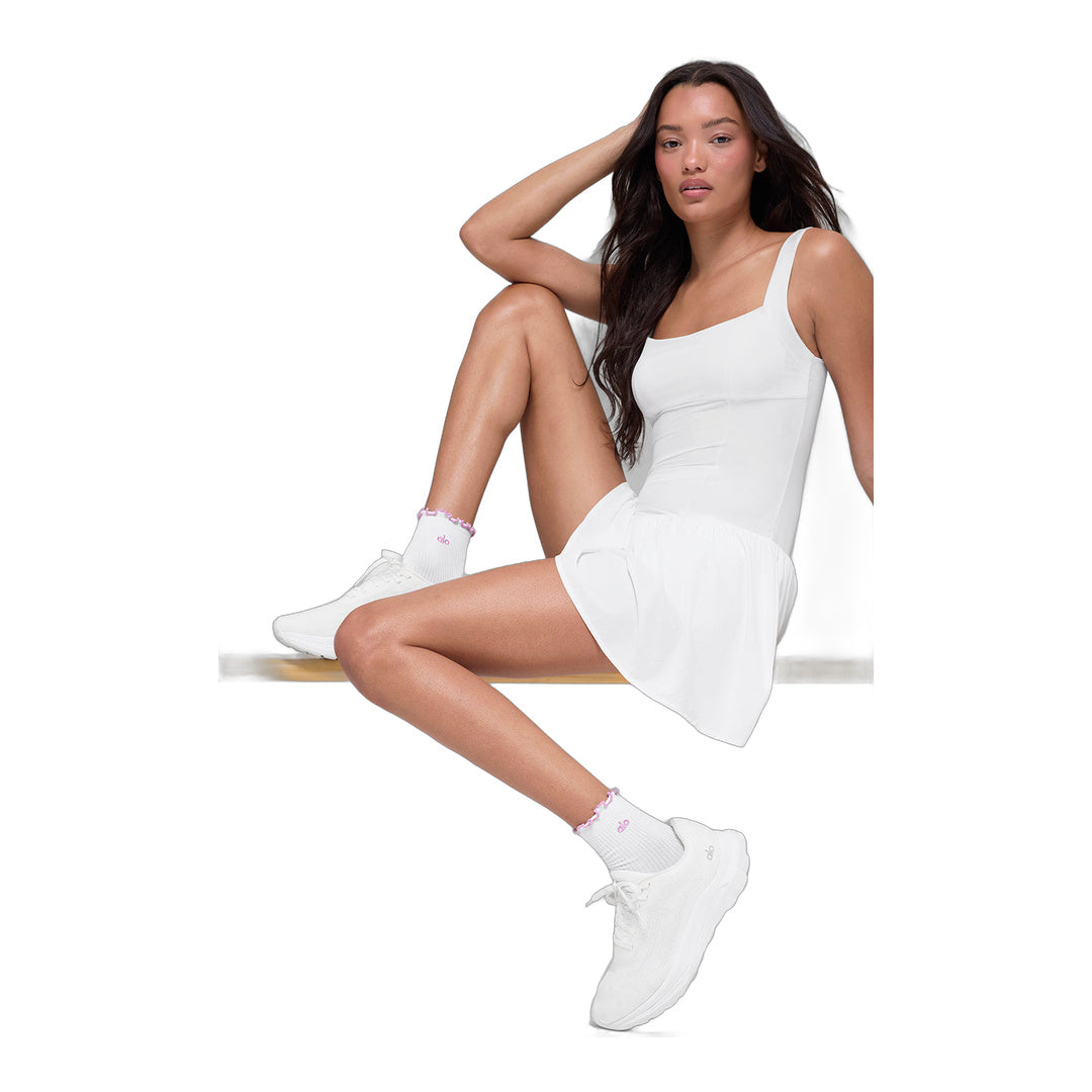 alo Alosoft Break Point Tennis Dress - White by Alo Yoga