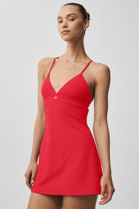 Airbrush Splendor Dress - Bright Red (W8346R)