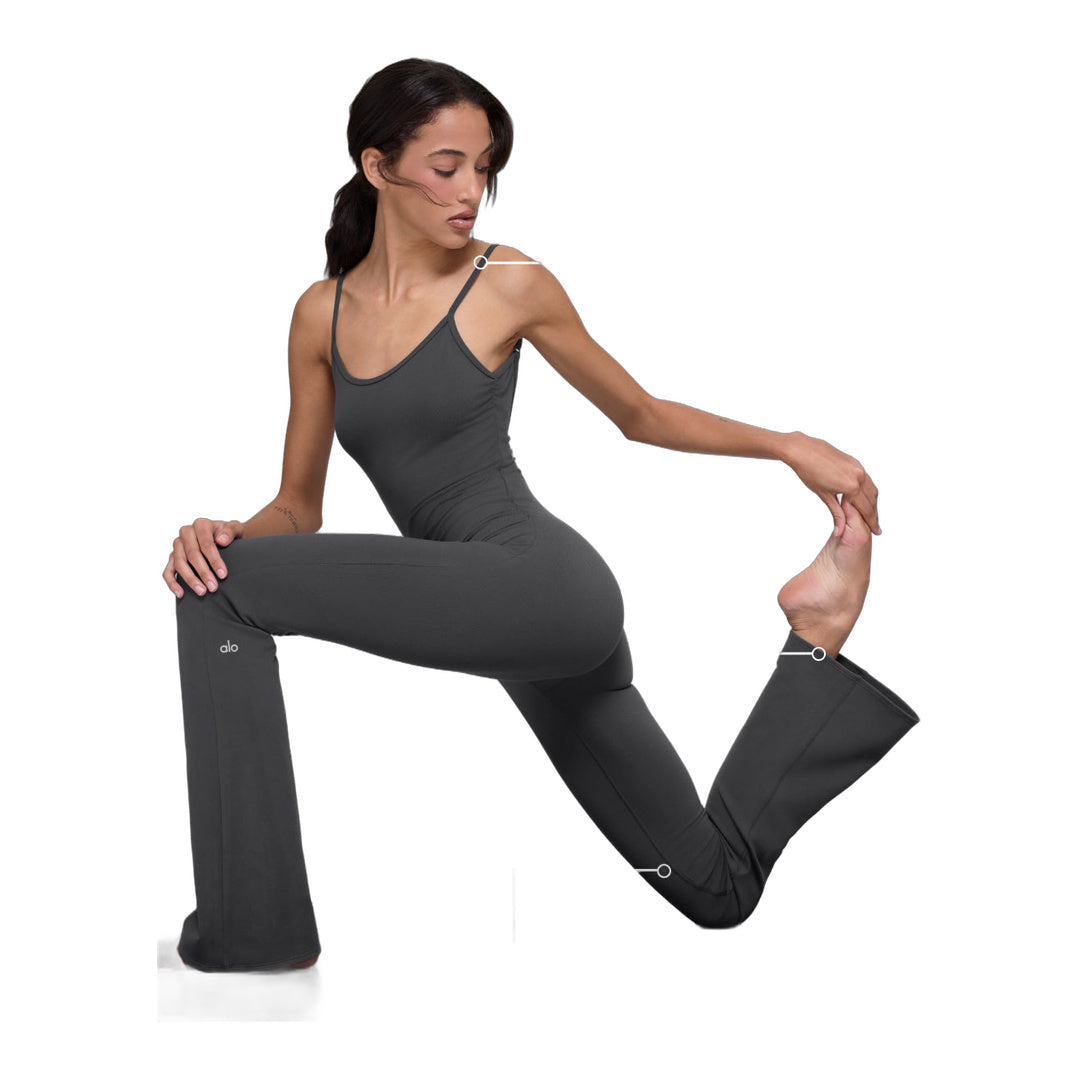 alo Airbrush Bootcut One And Done Onesie - Anthracite by Alo Yoga
