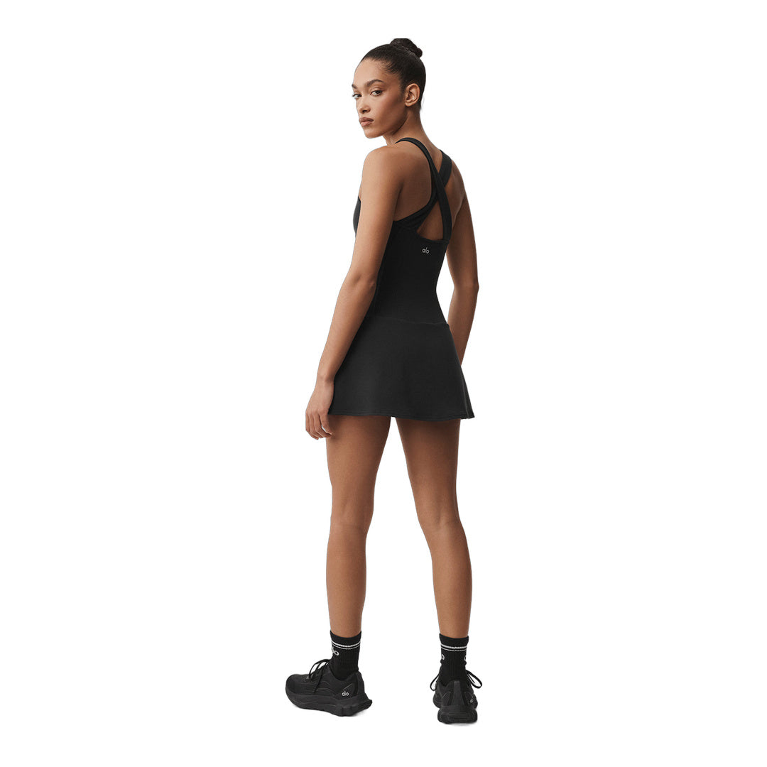 alo Airbrush Sparks Fly Corset Tennis Dress - Black by Alo Yoga