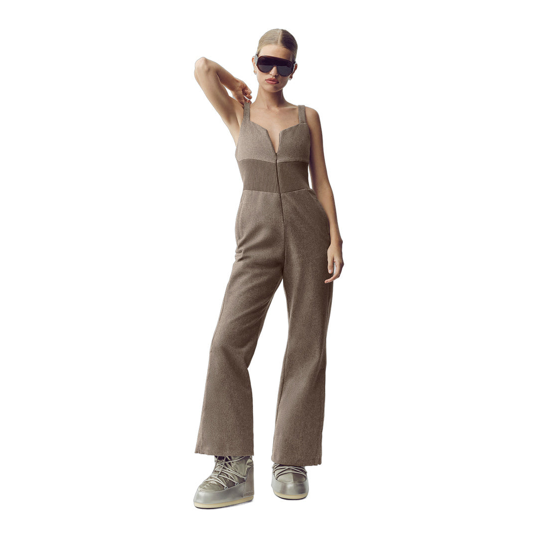 alo Wool Blend Bunny Slope Bib - Alpine Cocoa Heather by Alo Yoga