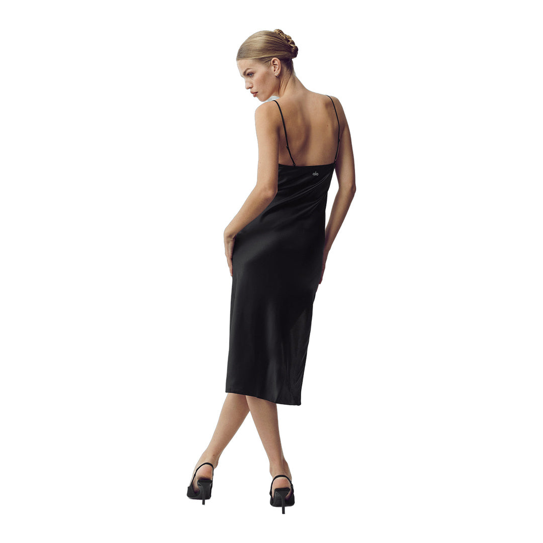 alo Silk Luminous Slip Dress - Black by Alo Yoga