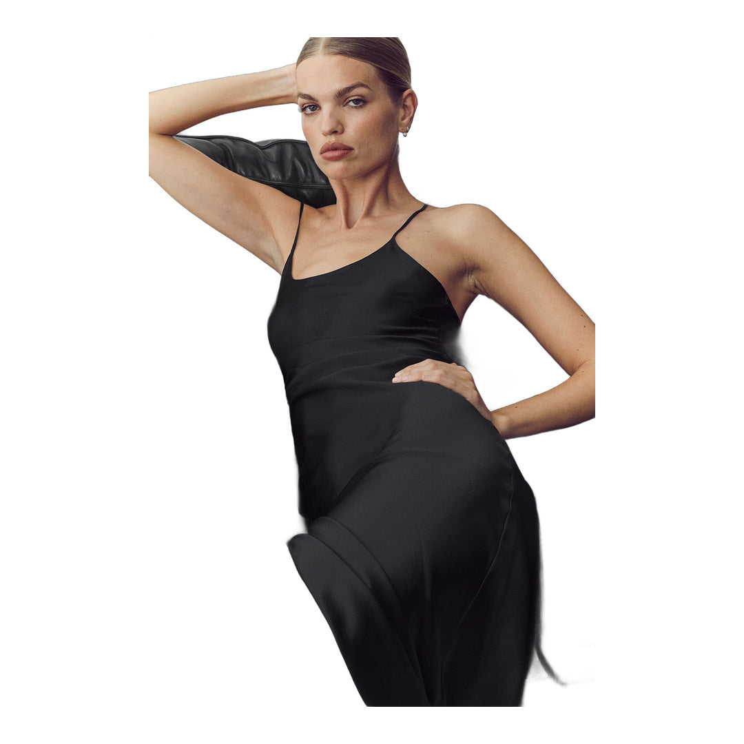 alo Silk Luminous Slip Dress - Black by Alo Yoga