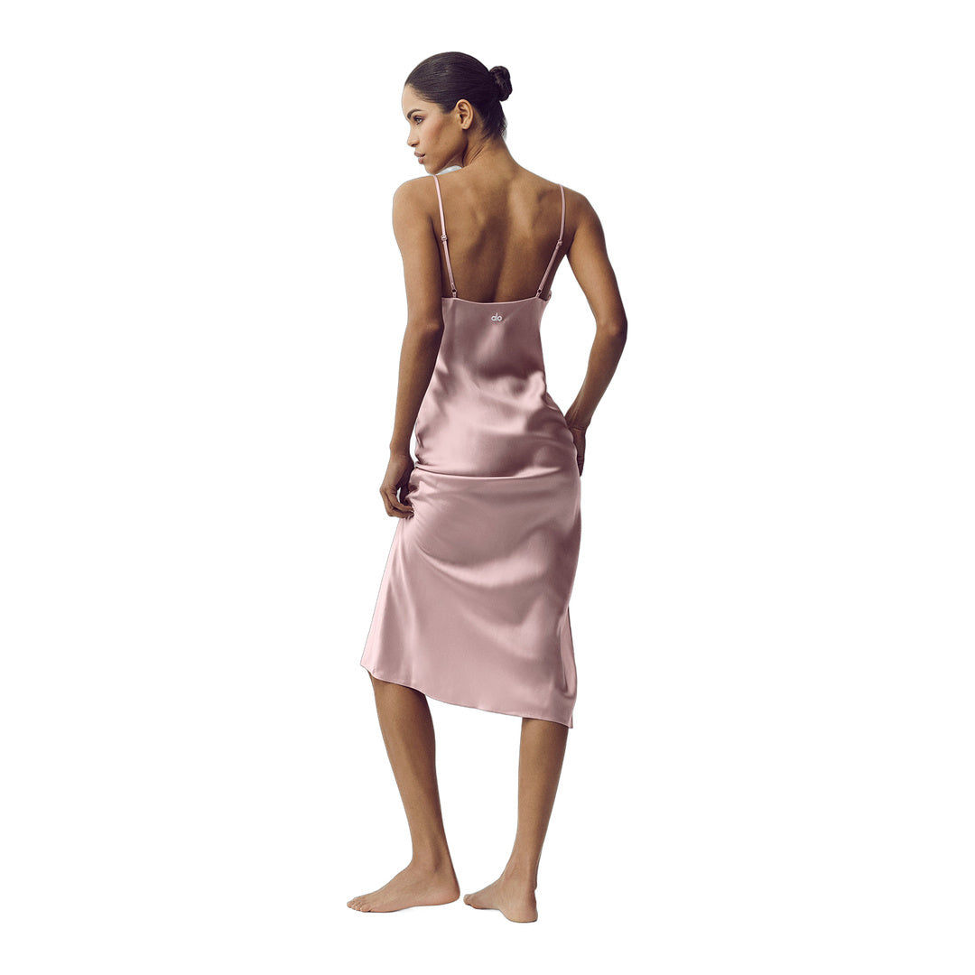 alo Silk Luminous Slip Dress - Pink Champagne by Alo Yoga