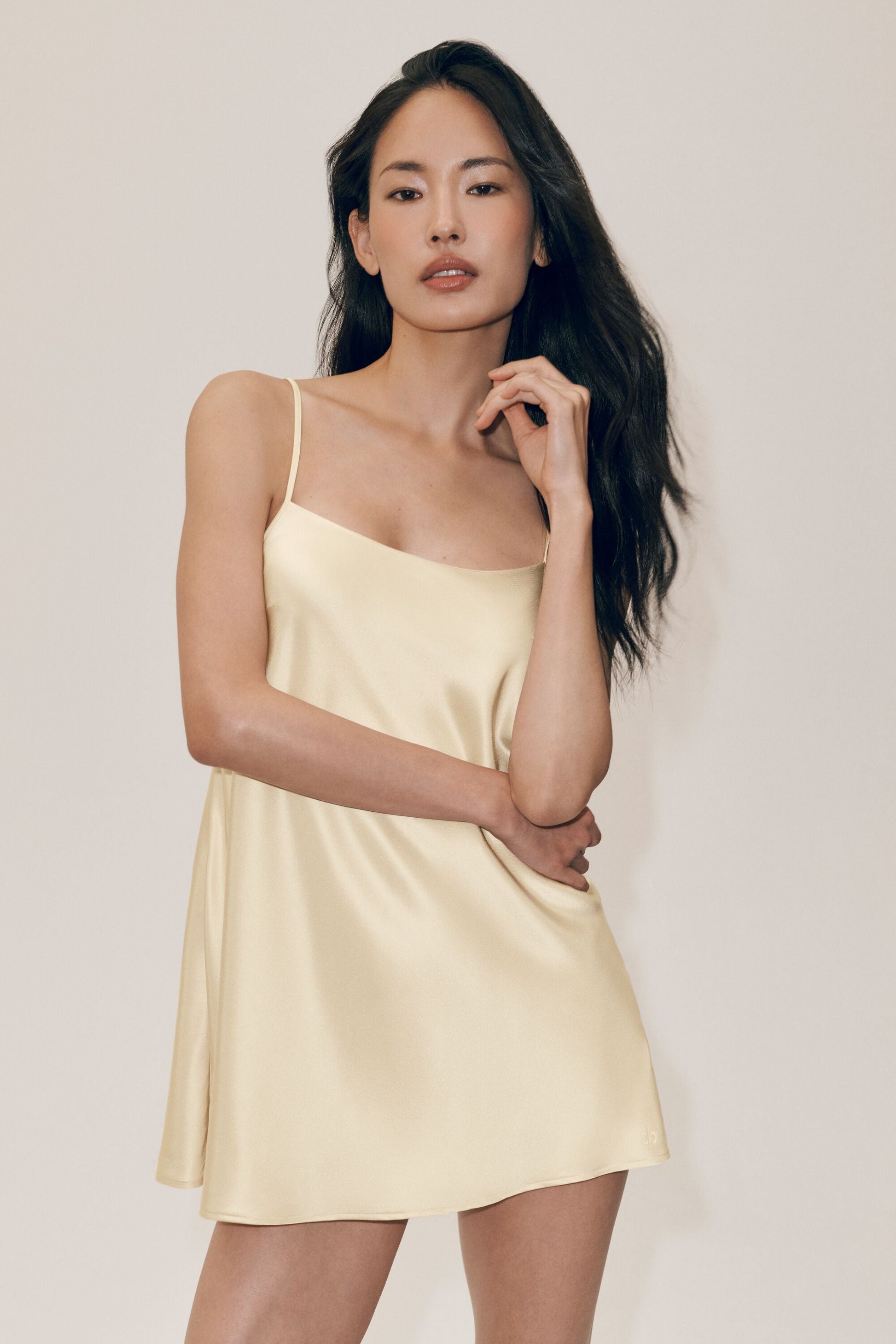 Silk Blend Radiance Dress - Sandy Beige (W8384P)