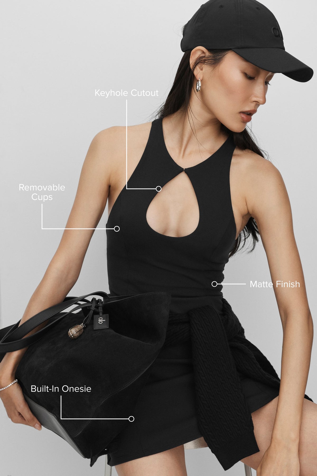 Alo Yoga Airbrush Lock In Tennis Dress in Black, product image 2 of 4