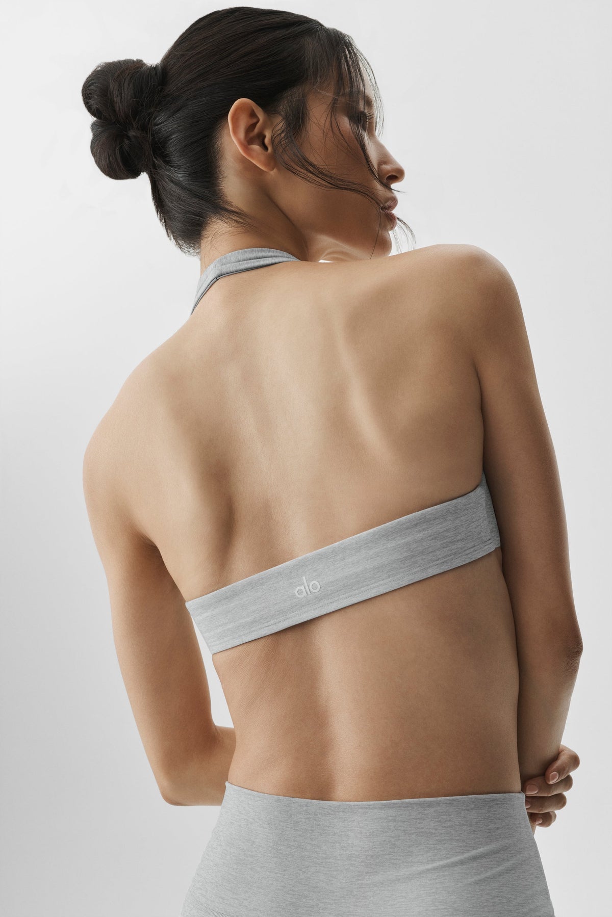 Alo Yoga Alosoft Intuition Bra in Vintage Athletic Heather, product image 3 of 5