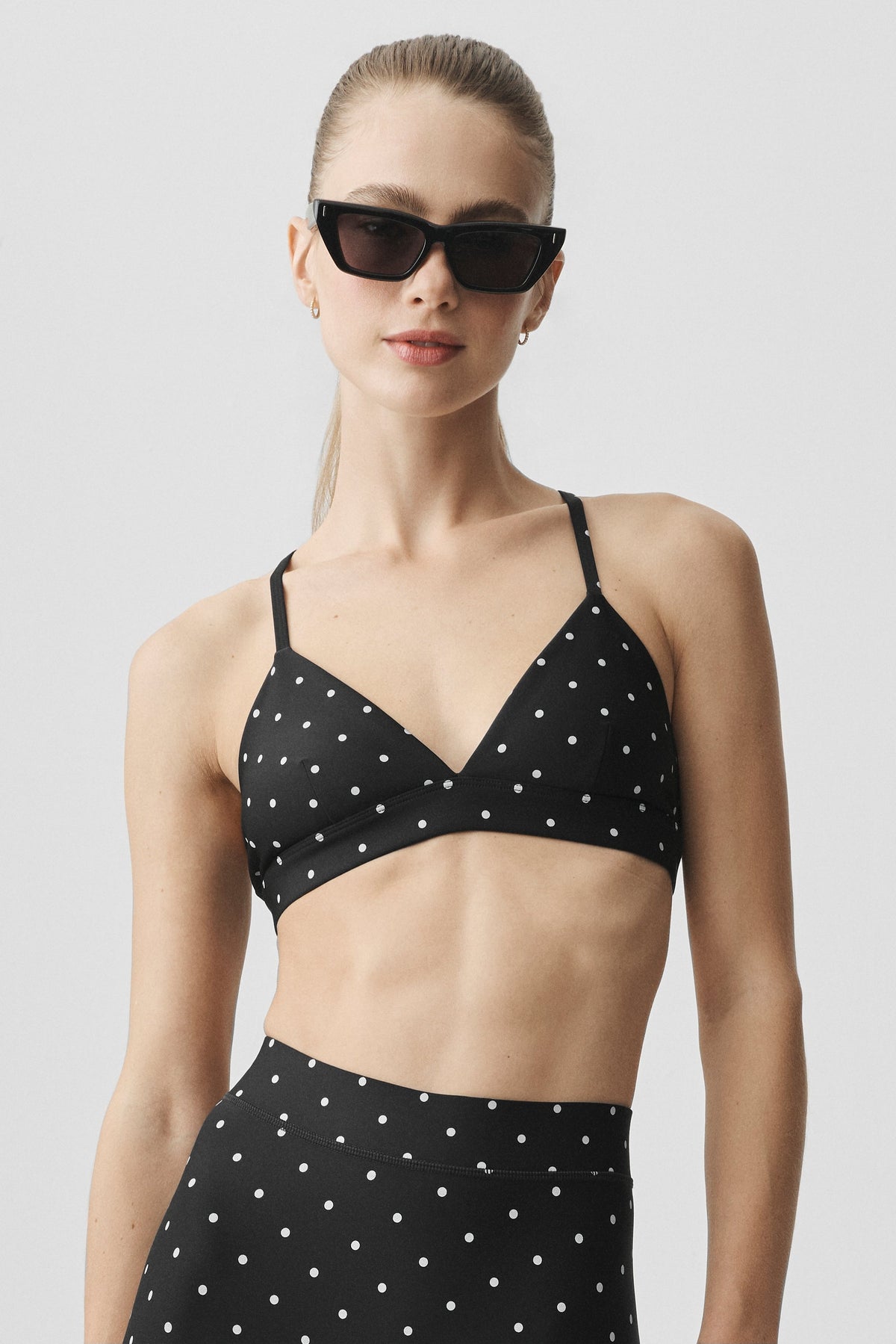 Alo Yoga Airlift Polka Dot Splendor Bra in Black/White, product image 3 of 6