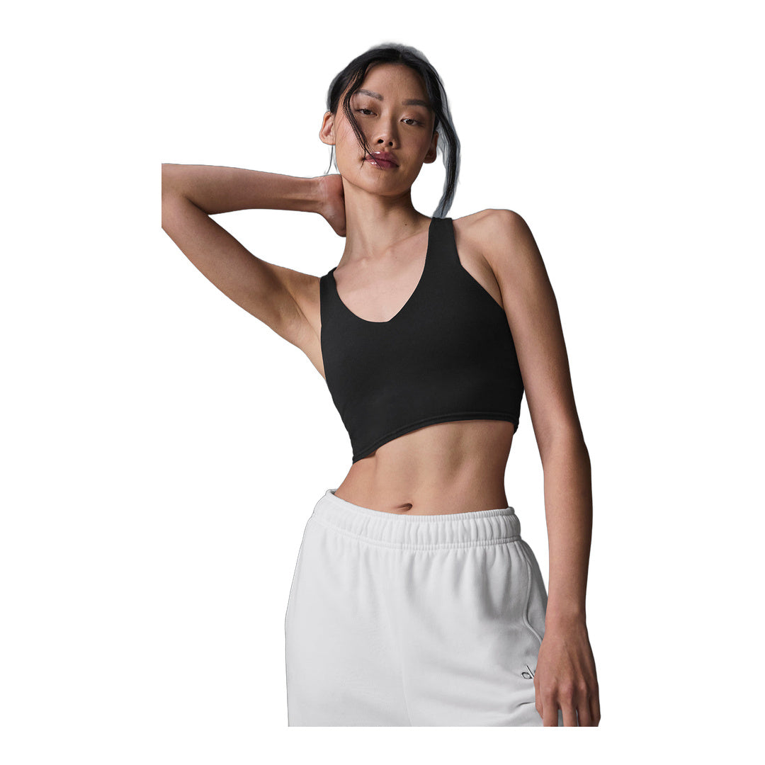 alo Airbrush Real Bra Tank - Black by Alo Yoga