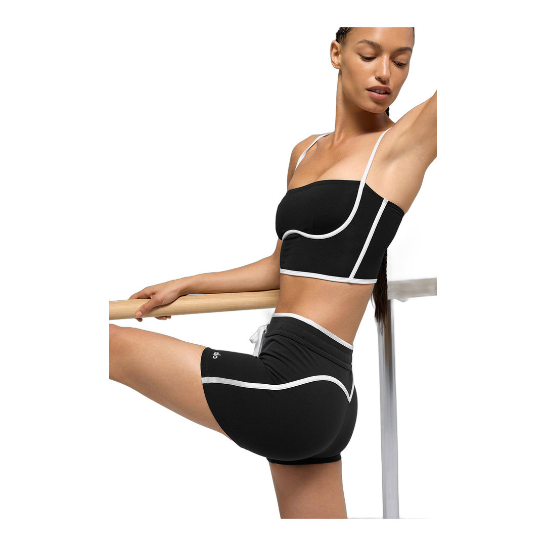 alo Airbrush Streamlined Bra Tank - Black/White by Alo Yoga