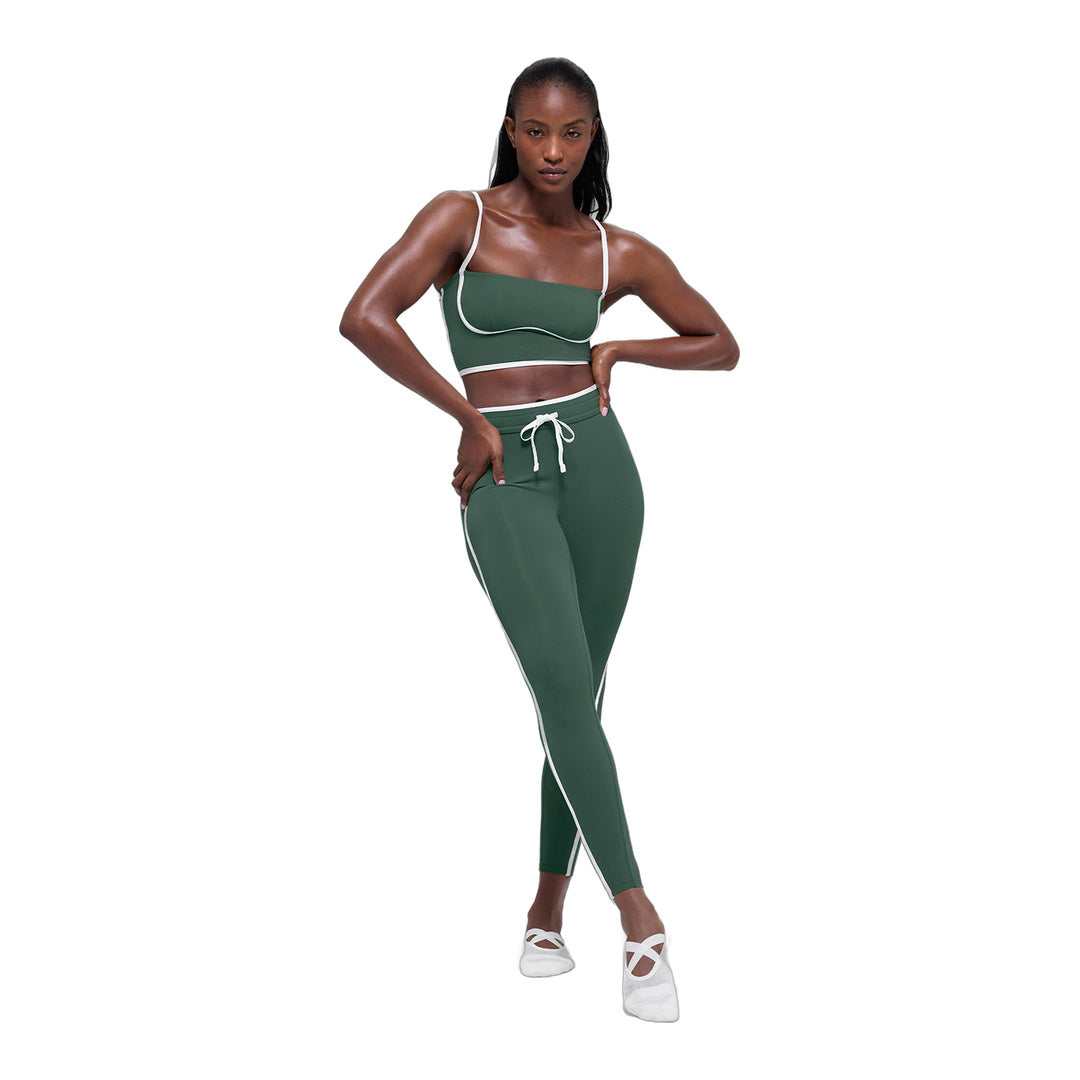 alo Airbrush Streamlined Bra Tank - Clover Green/White by Alo Yoga
