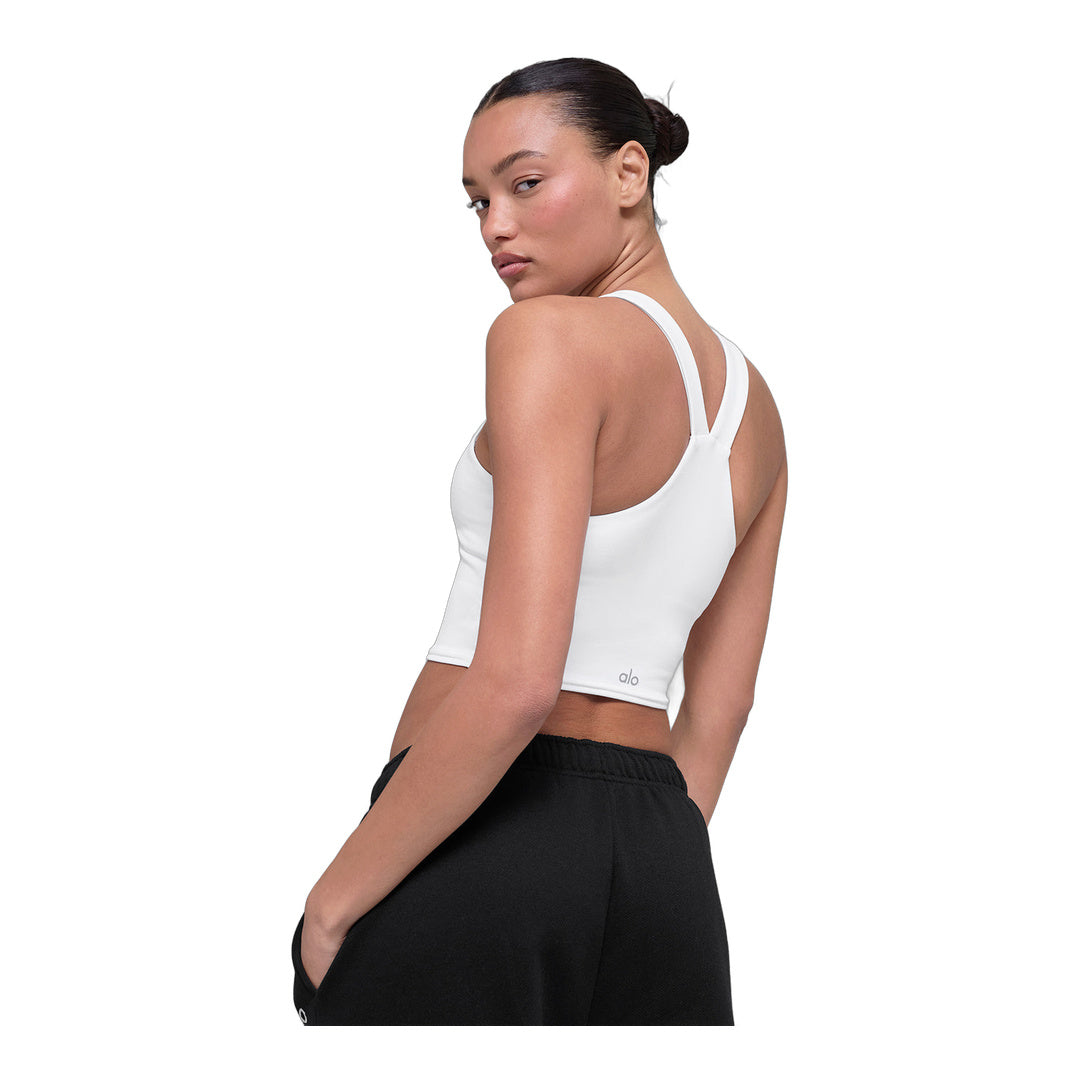 alo Airbrush Real Bra Tank - White by Alo Yoga