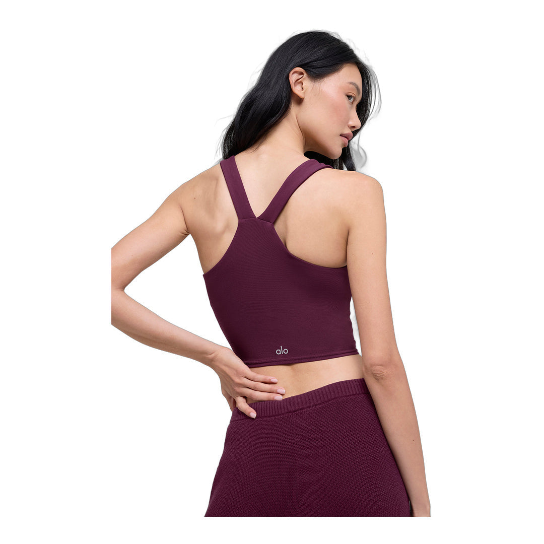 alo Airbrush Real Bra Tank - Burgundy by Alo Yoga