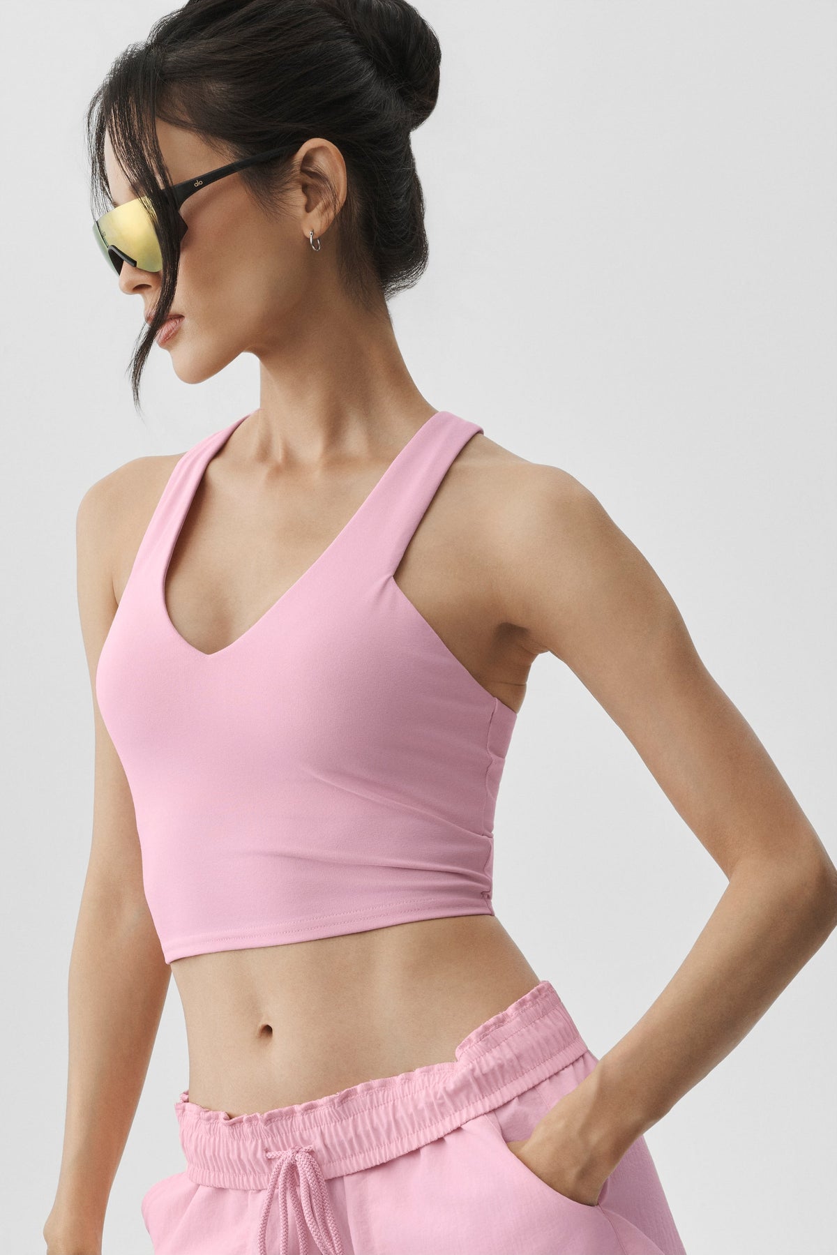 Alo Yoga Airbrush Real Bra Tank in Pink Marshmallow, product image 3 of 4