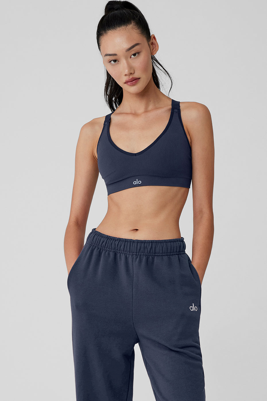 Seamless Ribbed Favorite Bra - Navy (W9671R)