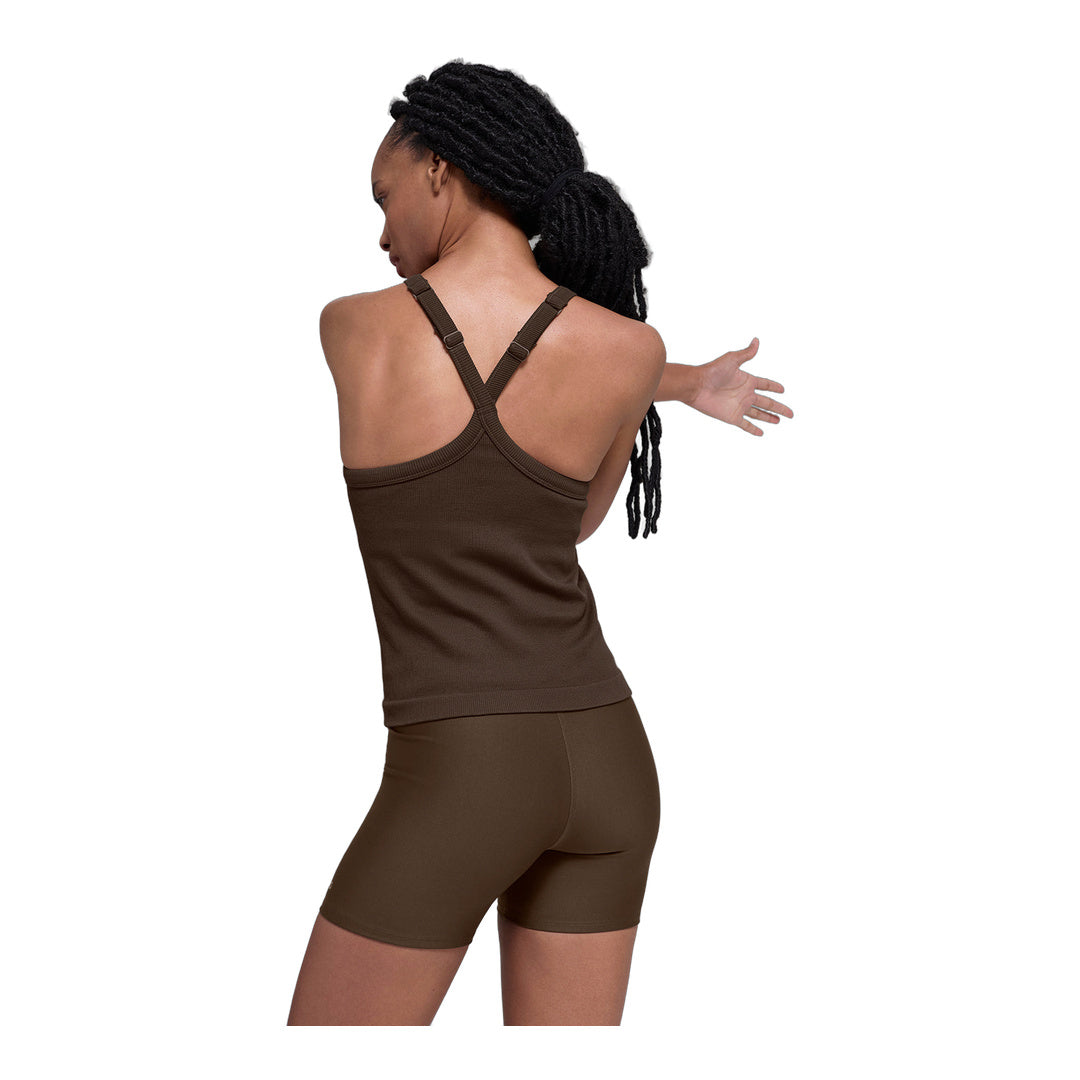 alo Seamless Ribbed Favorite Full Length Bra Tank - Espresso by Alo Yoga