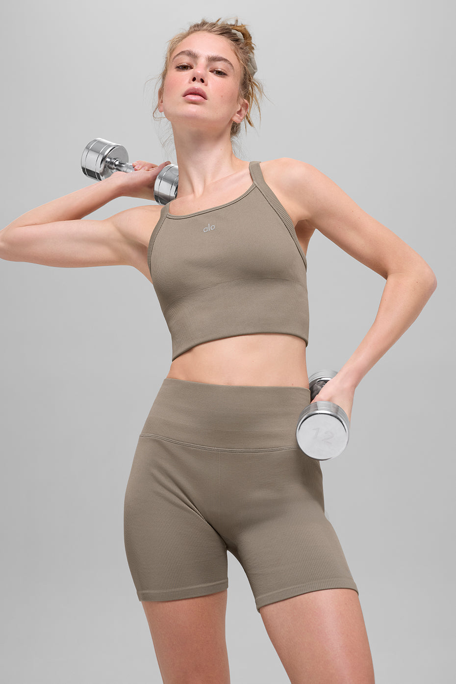 Seamless Ribbed Favorite Bra Tank - Light Cocoa (W9730R)
