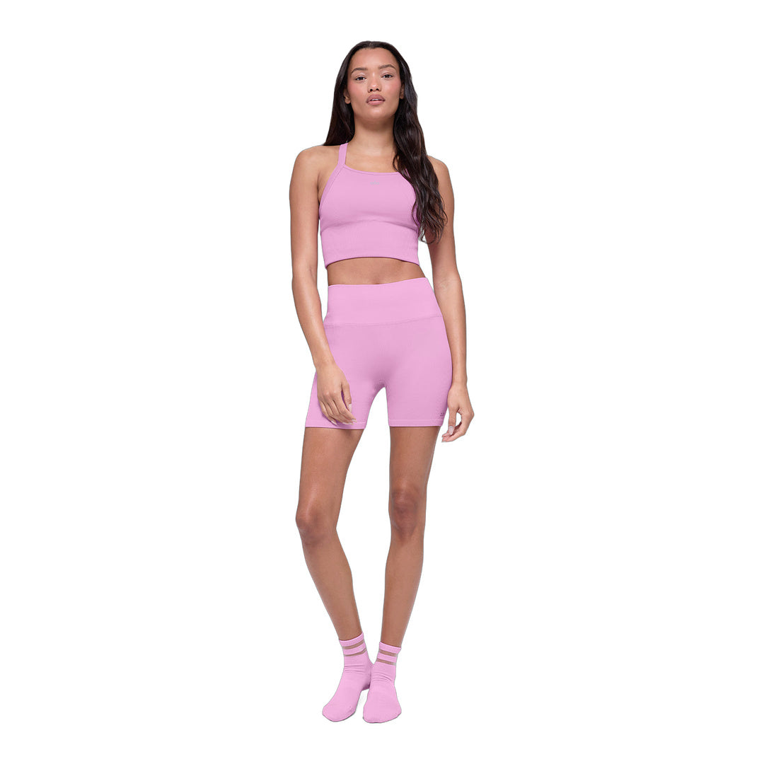 alo Seamless Ribbed Favorite Bra Tank - Candy Heart Pink by Alo Yoga