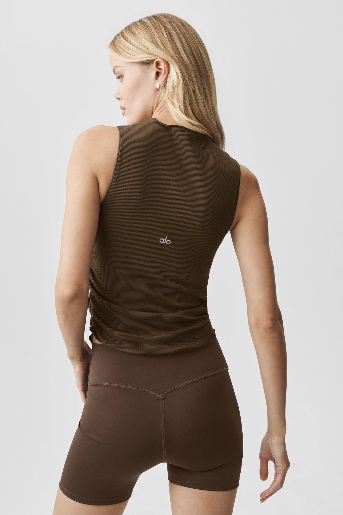 Alo Yoga Ribbed En Pointe Tank in Espresso, product image 2 of 5
